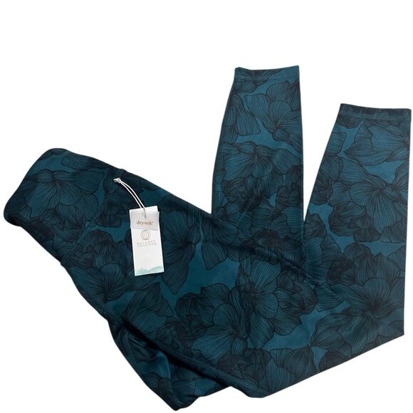 Balance Collection Women's Floral Leggings Size M Teal/Black NEW W/TAGS - Picture 2 of 8